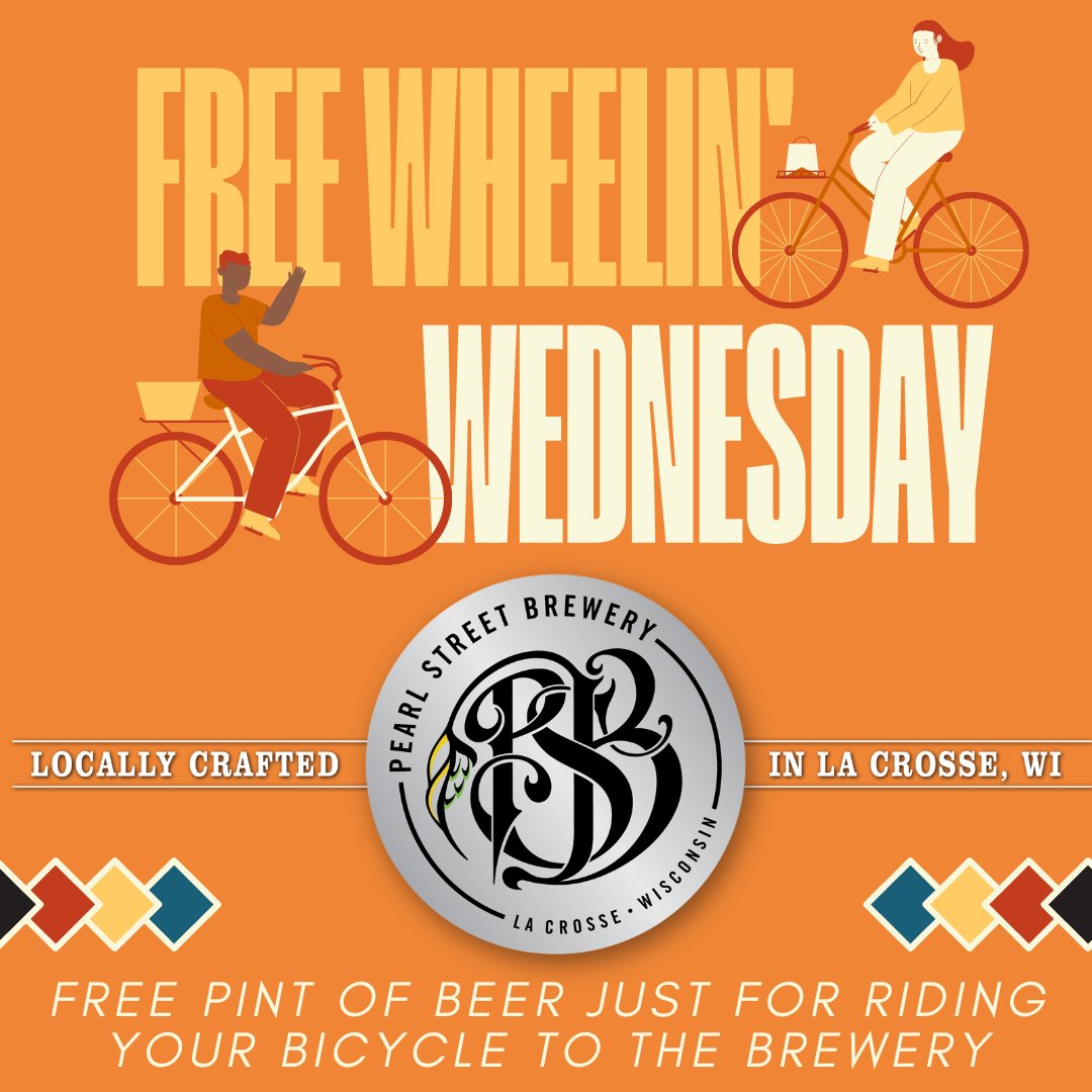 PearlStreetBrew's tweet photo. Tonight! Free Wheelin' Wednesday! π
Free #pint πΊ just for riding your π² to the #brewery, or drive and still get $1 off pints from 4-6pm!
Learn more https://t.co/9m9qcT60KW!
#partywithpsb #bikelife #craftbeer #drinklocal https://t.co/36grZpzq5C