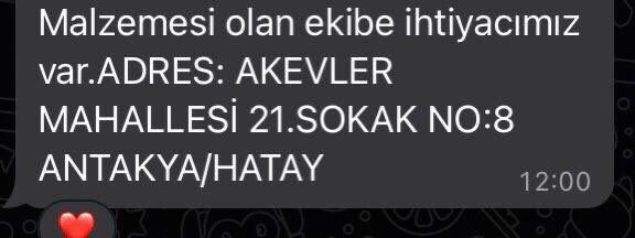 nurcans18's tweet photo. @HatayBSB @AFADTurkiye @AFADHatay https://t.co/MrvplgeIRg