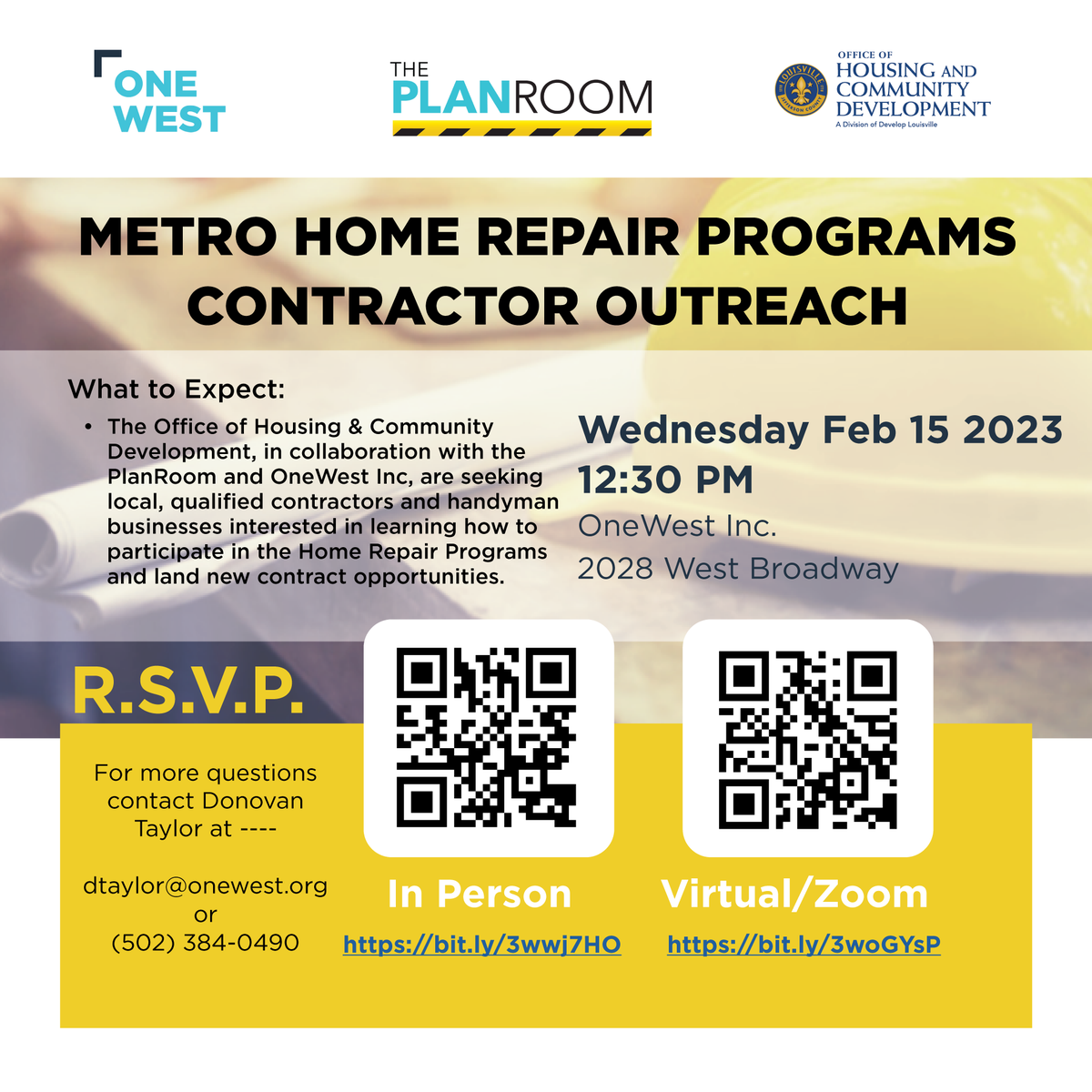 onewestlou's tweet photo. SAVE THE DATE!!!! @DevelopLou @LouMetroRCS
In-person RSVP Link: https://t.co/MPAVyuDk1C
Zoom RSVP Link: https://t.co/9UF150eO9Q
#OneWest #WestEnd #ThePlanRoom #community #minoritycontractors #blackcontractors #Responsiblerevitilization #developmentwithoutdisplacement https://t.co/0VbgNEpl6z
