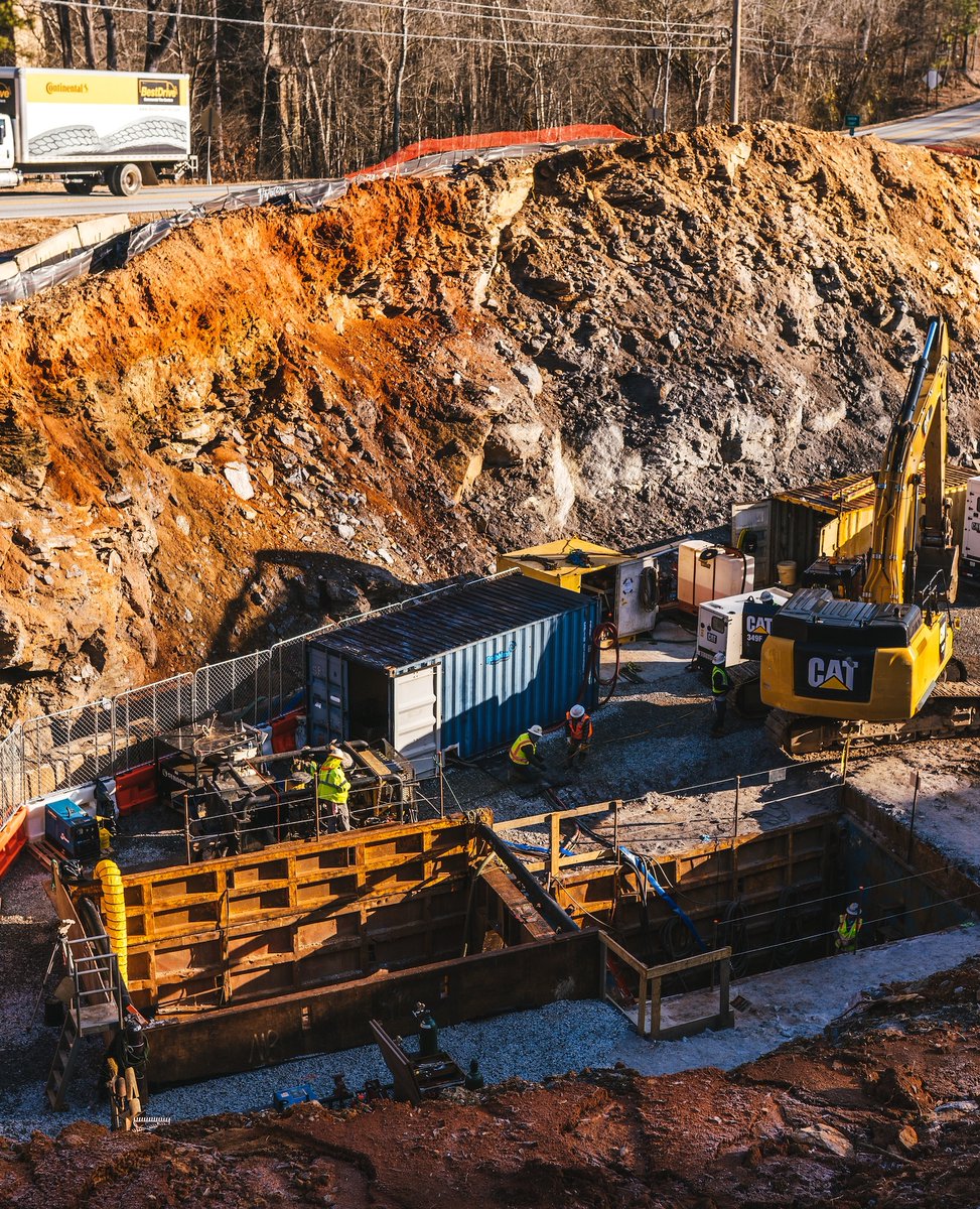 strack_inc's tweet photo. Loved getting to finally launched our 66" self-propelled bore head for the first time. 

This beast is powering 740' through solid rock to make way for a new sewer line in Gwinnett County.

#strackinc #trenchlessboring #trenchlesstunneling #robbins https://t.co/DIp99B2q1A