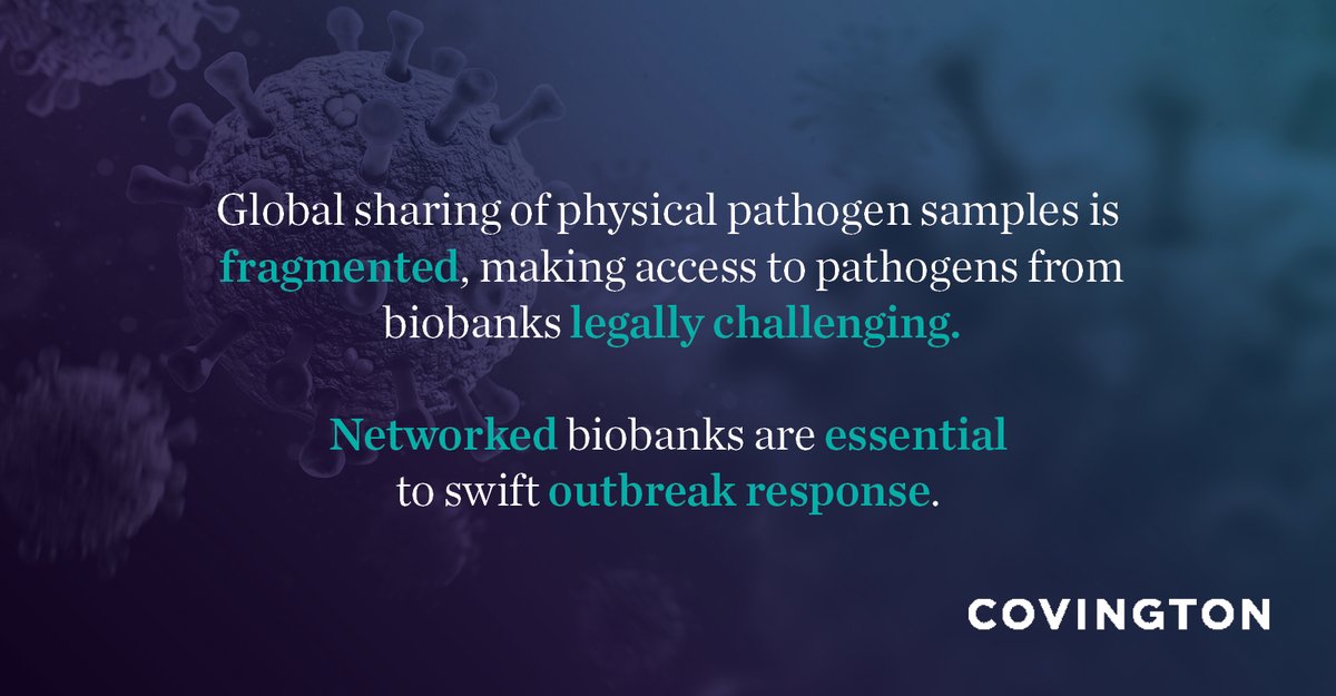 CovingtonLLP's tweet image. Networks of #biobanks are essential as they are uniquely prepared to respond to the early stages of an outbreak. However, there are a number of legal difficulties due to unhelpful contract terms. Our report explores the possible solutions: ow.ly/am7650MMVLi