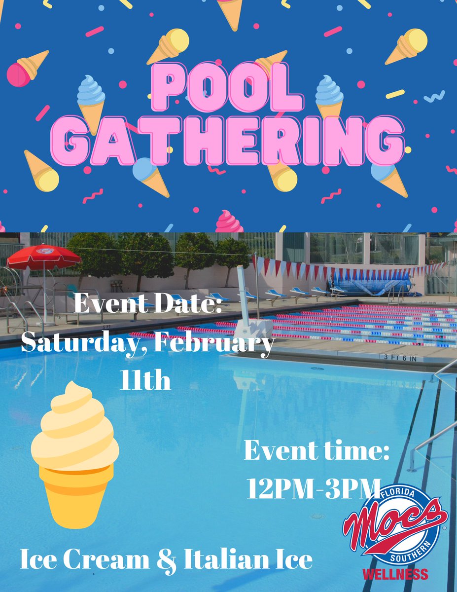 Join us for our pool gathering event! This event will be held Saturday, February 11th, from 12 pm - 3 pm! We hope to see you there Mocs!