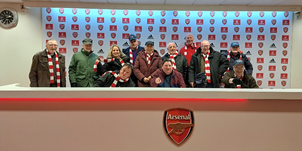 StLukesTrust's tweet photo. The Men’s Shed was invited to the Emirates Stadium. What a fantastic time they had! A huge thank you to Adam Henry and Rhys Ratcliffe for organising the visit and to Samir Singh from Arsenal in the Community for the tour.
@AFCCommunity #arsenalcommunity #southislington https://t.co/r6Ye1F0gGh