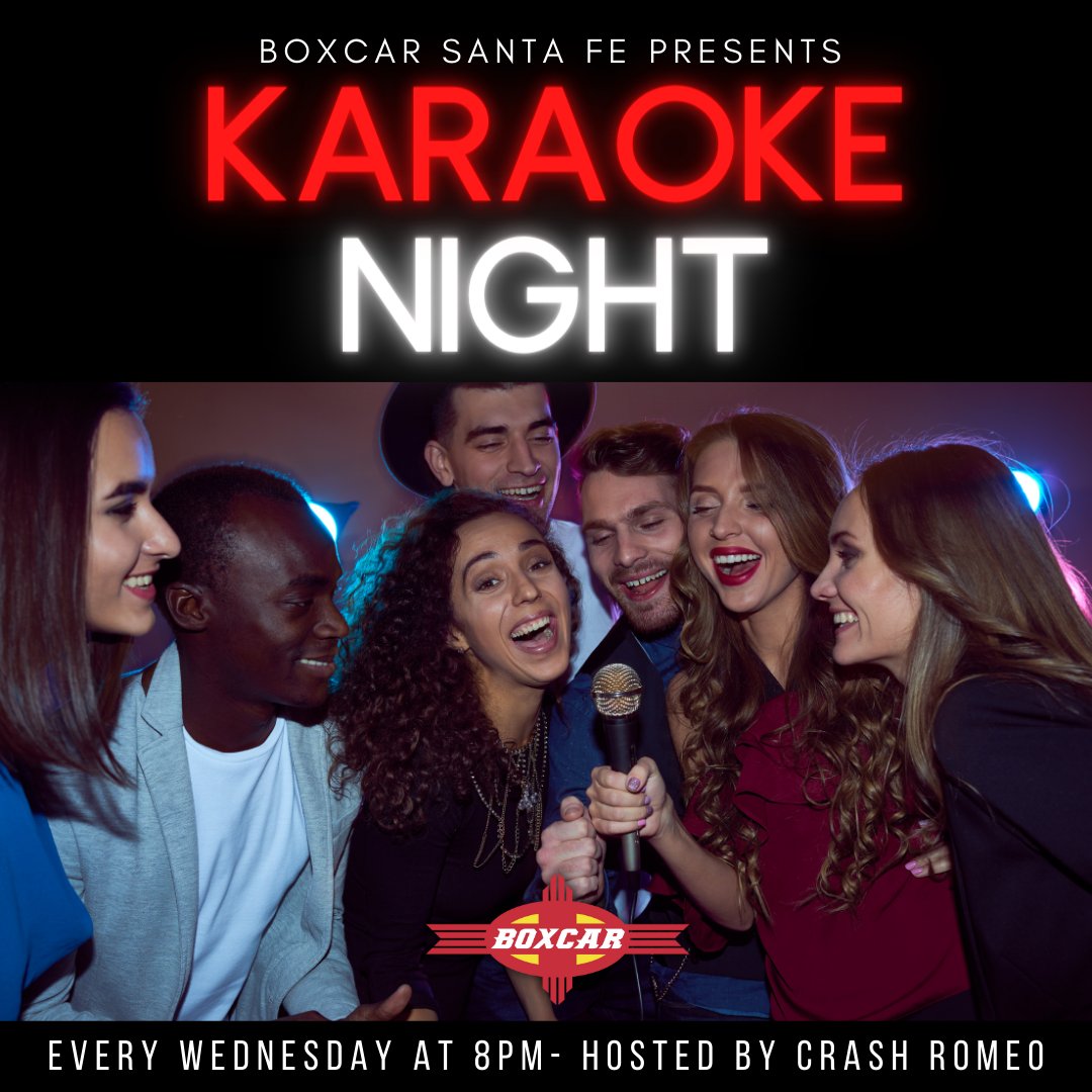 BoxcarSantaFe's tweet image. Even if your friends refuse to come to karaoke night at Boxcar with you, it's ok. You can DUET alone. See you tonight at 8pm! #santafefood #santafeevents