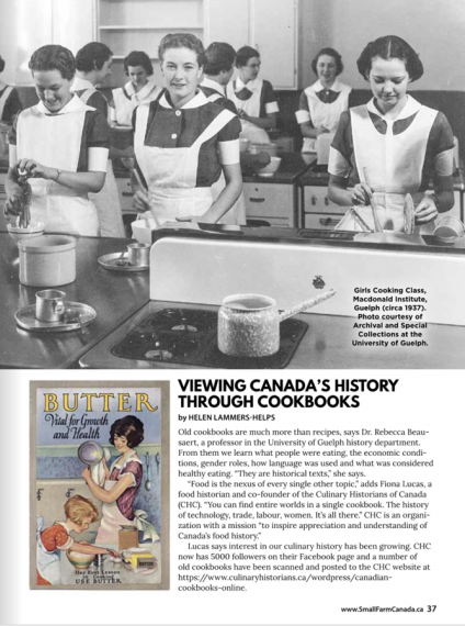 Great piece by @SmallFarmCanada about my #FoodHist @uofg @UGuelphHist students' work with historical cookbooks on whatcanadaate.lib.uoguelph.ca/exhibits/show/…. Article starts on 36: farms.com/small-farm-can… @UoG_ASC