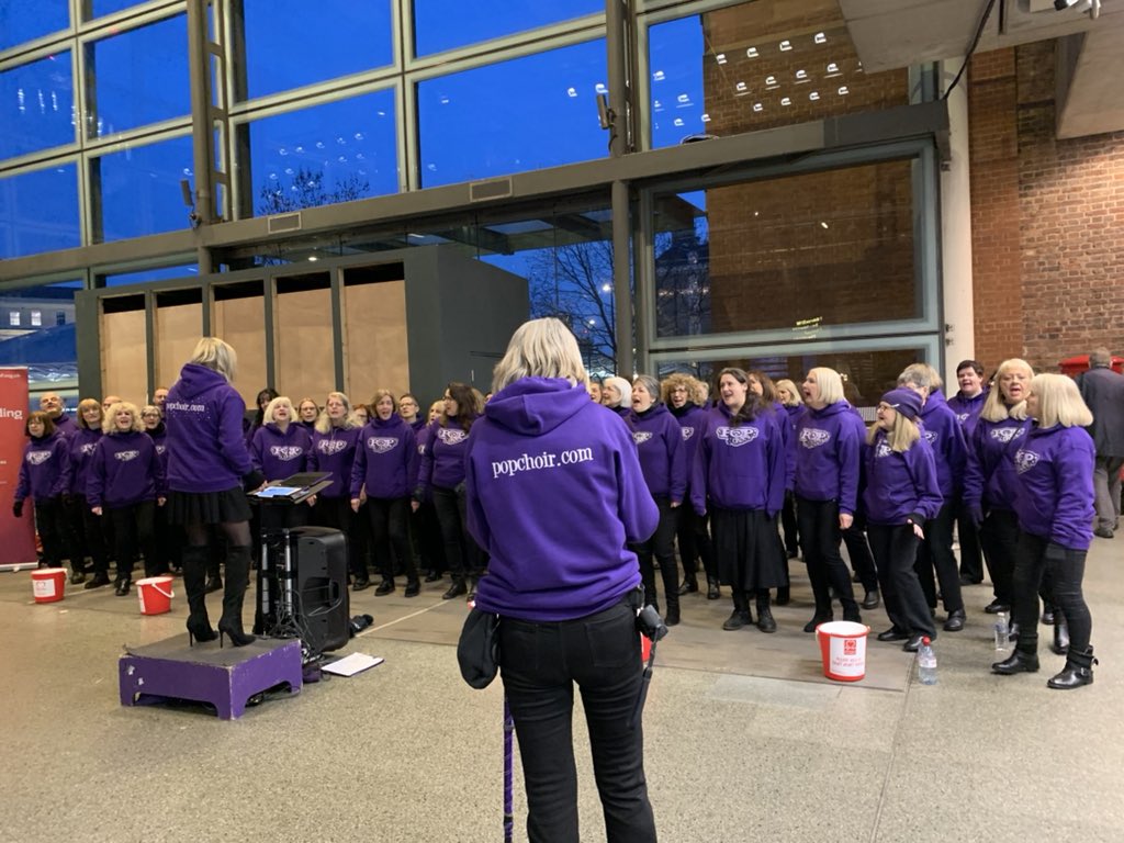 Great collection at St Pancras for #HeartMonth for @TheBHF . Thank you to the amazing @Popchoir for your support!