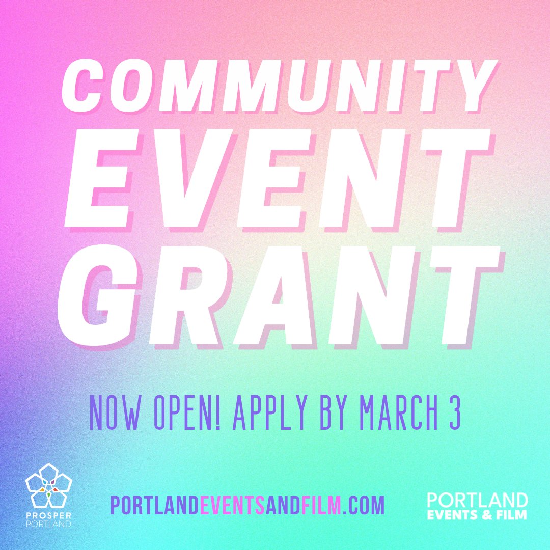 prosperportland's tweet image. Spring/Summer Community Event Grants now open! Funded by our Office of Events &amp;amp; Film, these grants will go directly toward producing events in the city of Portland from April 1 through September 30, 2023. Applications accepted through March 3. portlandfilmoffice.com/community-even… #PDX