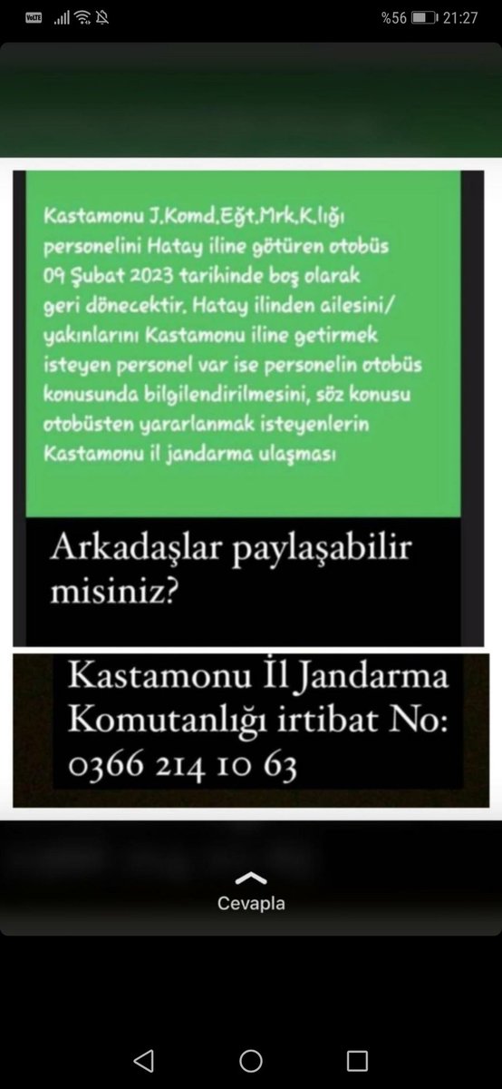 oguzemine97's tweet photo. @FratAlbayram Kastamonuya boş dönecek araç var! https://t.co/dXwVIx3idQ
