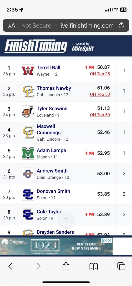 Sophomore <a href="/Andrew_Smith_25/">Andrew Smith</a> continued his strong indoor season in the 400m!