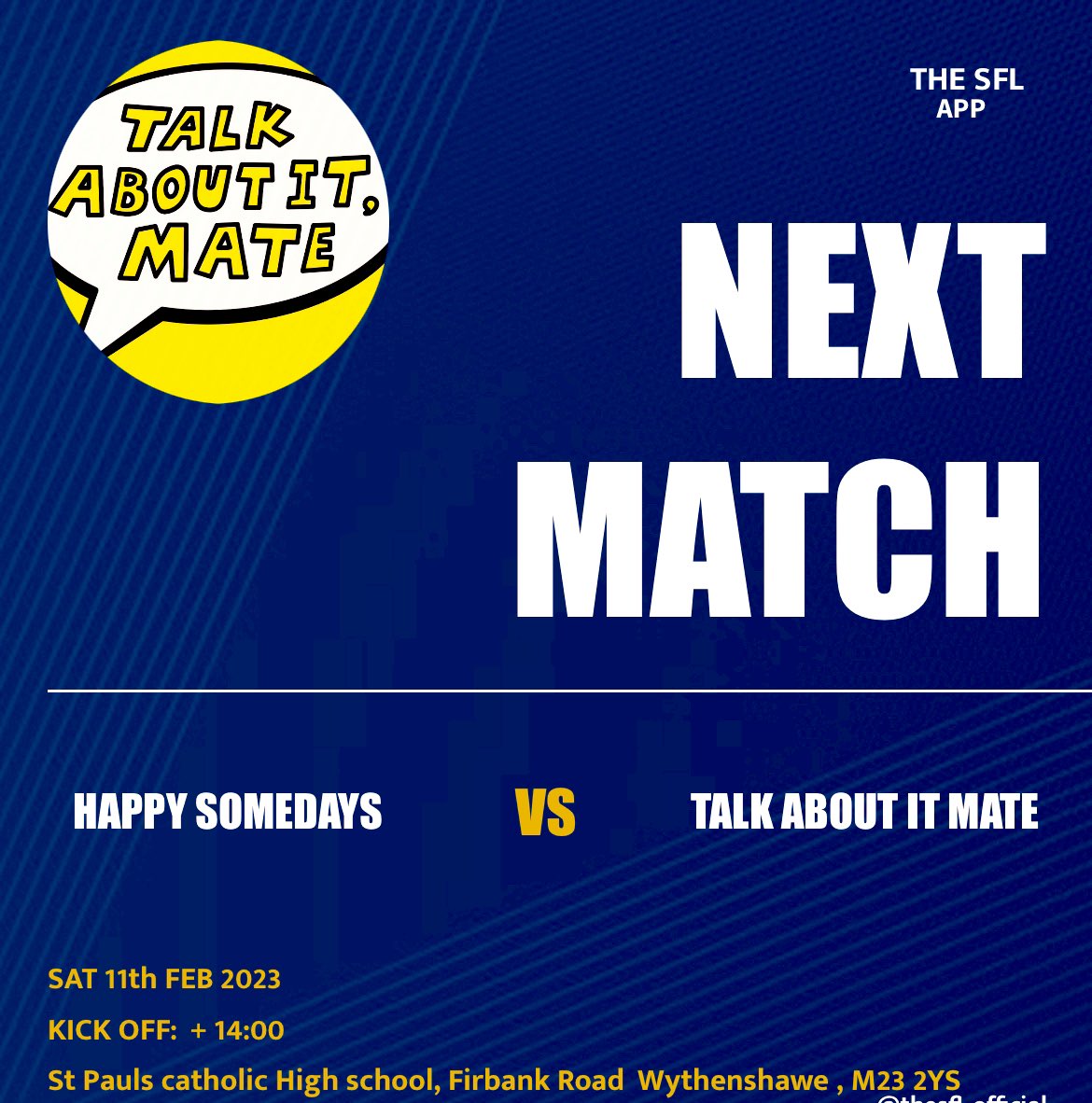 DeanAsquith1's tweet photo. This Saturday sees @talkaboutitmate play @happy_somedays  in a 2nd leg the first game ended in a thrilling 4-4 draw https://t.co/ErbXMOBfTm