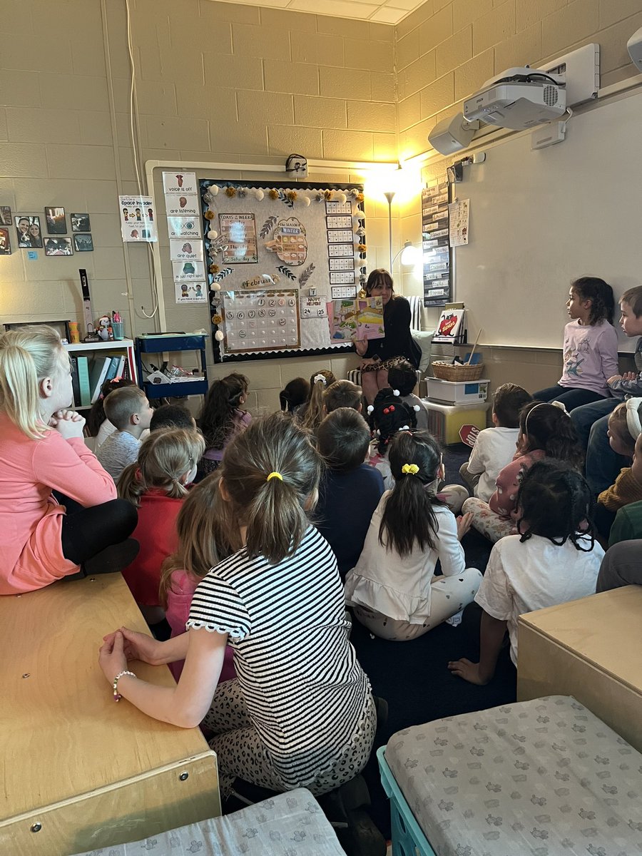 BenjiKinderz's tweet photo. So much fun and learning in kindergarten today! We had a special guest reader @MrsSkeltonAP , small reading groups, and teen number fun! #NeedtoSucceedCECS #WEareLakota @Creeksidetweet https://t.co/BfT65FdKaP