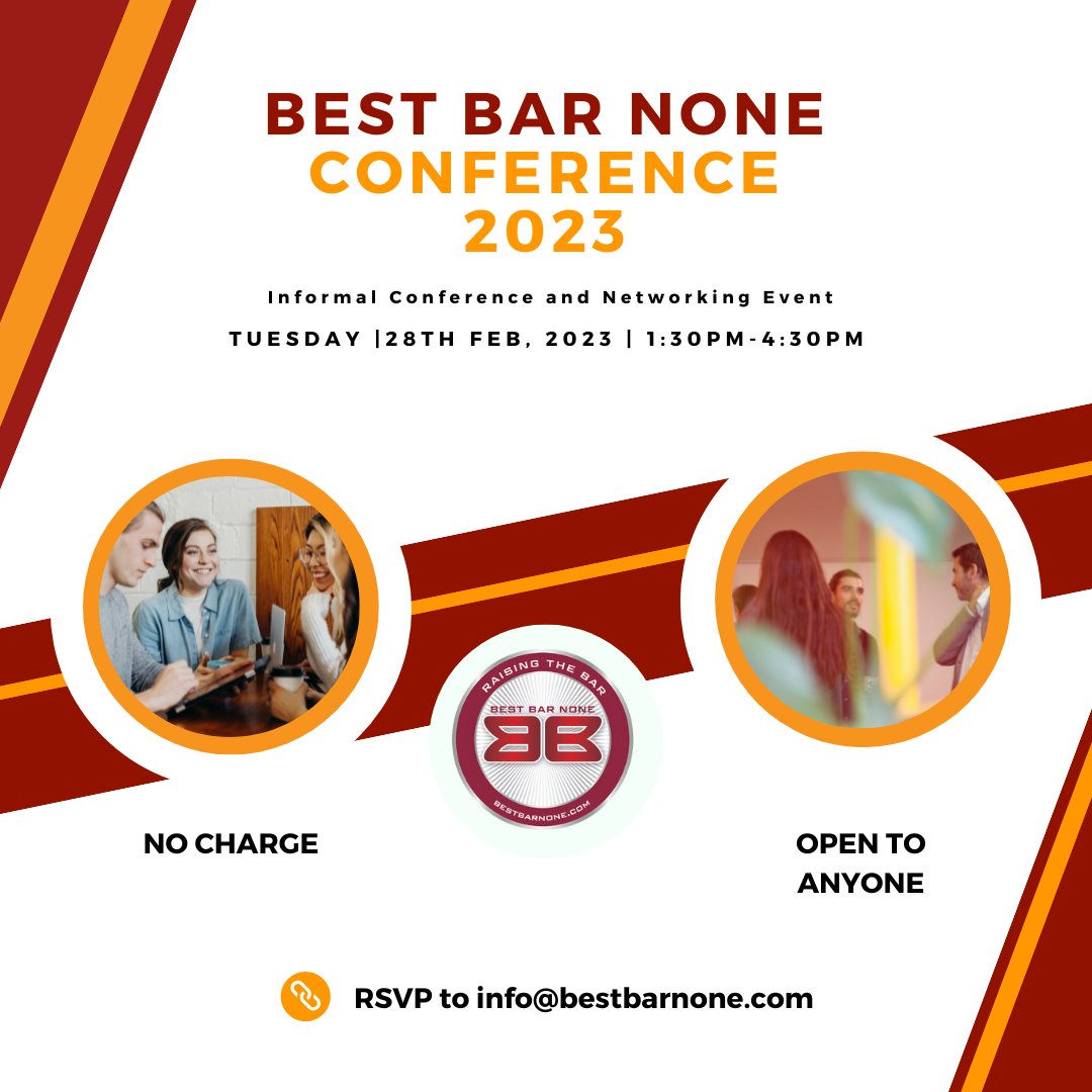 bestbarnone_1's tweet photo. We would love you you to join us for our FREE Informal Conference &amp; Networking Event in London on Tues 28 Feb (1.30pm-4.30pm).

Find out how BBN promotes a partnership approach to safer socialising, including supporting responsible venue management.

RSVP to: info@bestbarnone.com https://t.co/XqeFMSZ3te