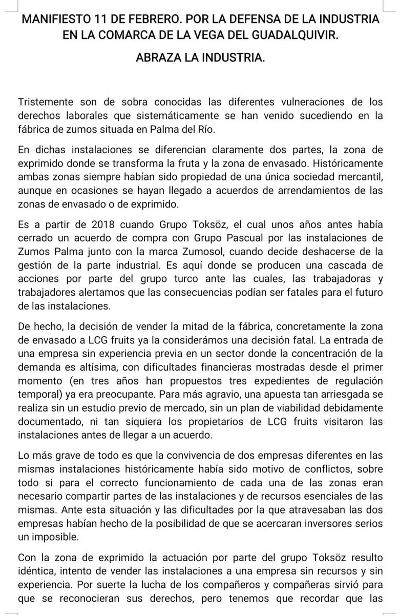Trab_LCGenlucha's tweet photo. A continuación os pasamos dos fotos con un manifiesto.

Por favor haced que rule por redes como la pólvora.

La comarca de la Vega del Guadalquivir se muere y nadie parece hacer nada para remediarlo.

@CCOOCORDOBA
 
@nomasprecario
 
@ccooandalucia
 
@Industria_CCOO https://t.co/hS9Hb5KcdS
