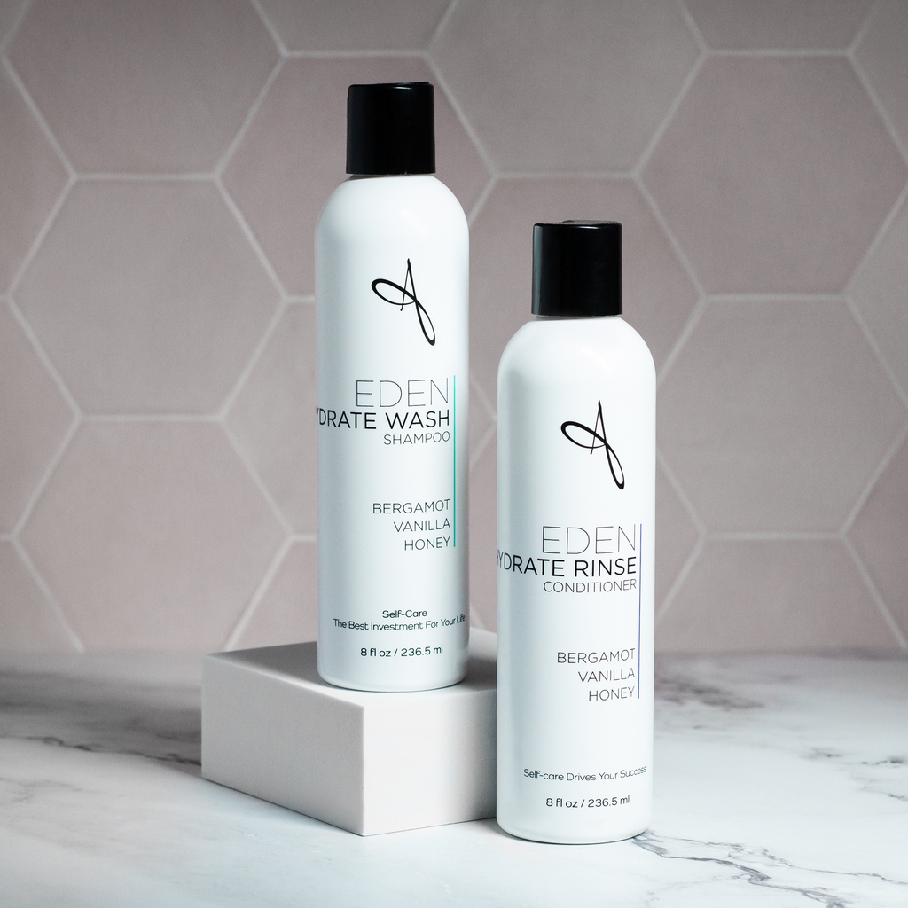 Say hello to radiant, healthy hair with our EDEN Hydrate Wash & Rinse will hydrate, repair & support your hair's growth journey. Made with nourishing ingredients like aloe vera, ARCT'ALG®, PhytoCellTec Alp Rose, & IceAwake, your locks will be left feeling smooth & revitalized.