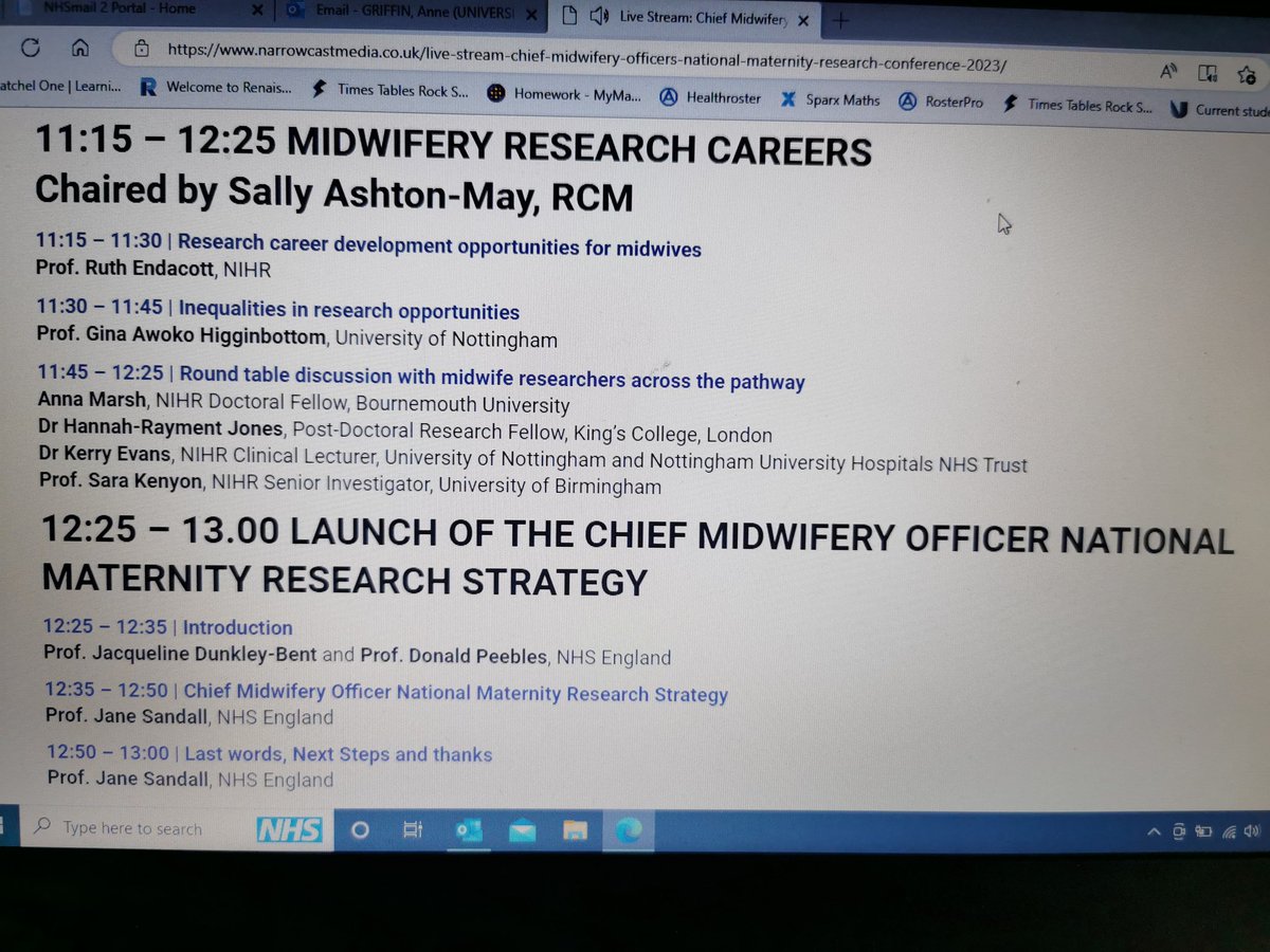 Inspirational session online at chief midwifery officer's research conference. Jane Sandall inspired me as a student in lectures and when I had the priveledge of spending the day with her. Midwives in research is the way forward to continue improving outcomes 😍
#CMidOResearch