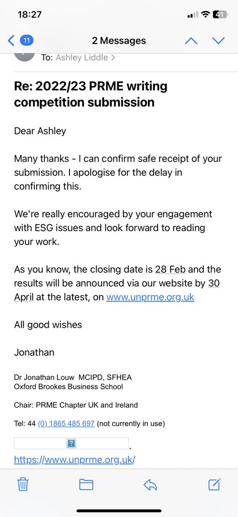 Submitted one of my assignments for publication. I don’t think I’ve ever been so nervous 😳 A great topic and I really enjoyed researching the <a href="/LSEGplc/">LSEG</a> role in Corporate Governance and it’s impact on Sustainable finance. <a href="/PRME_UKI/">PRME UK & Ireland</a> <a href="/sunderlanduni/">University of Sunderland</a> <a href="/UoSResearch/">UoS Research</a> wish me luck😏