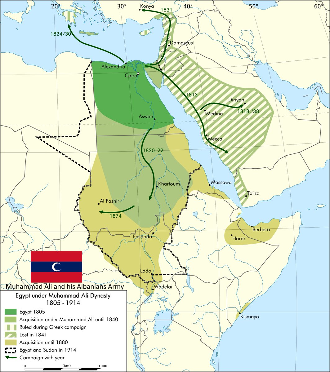Rise of Muhammad Ali with his Albanian-Egyptian Kingdom 🇦🇱🇪🇬

#Egypt 
#Albania 
#OttomanHistory 
#MuhammadAli