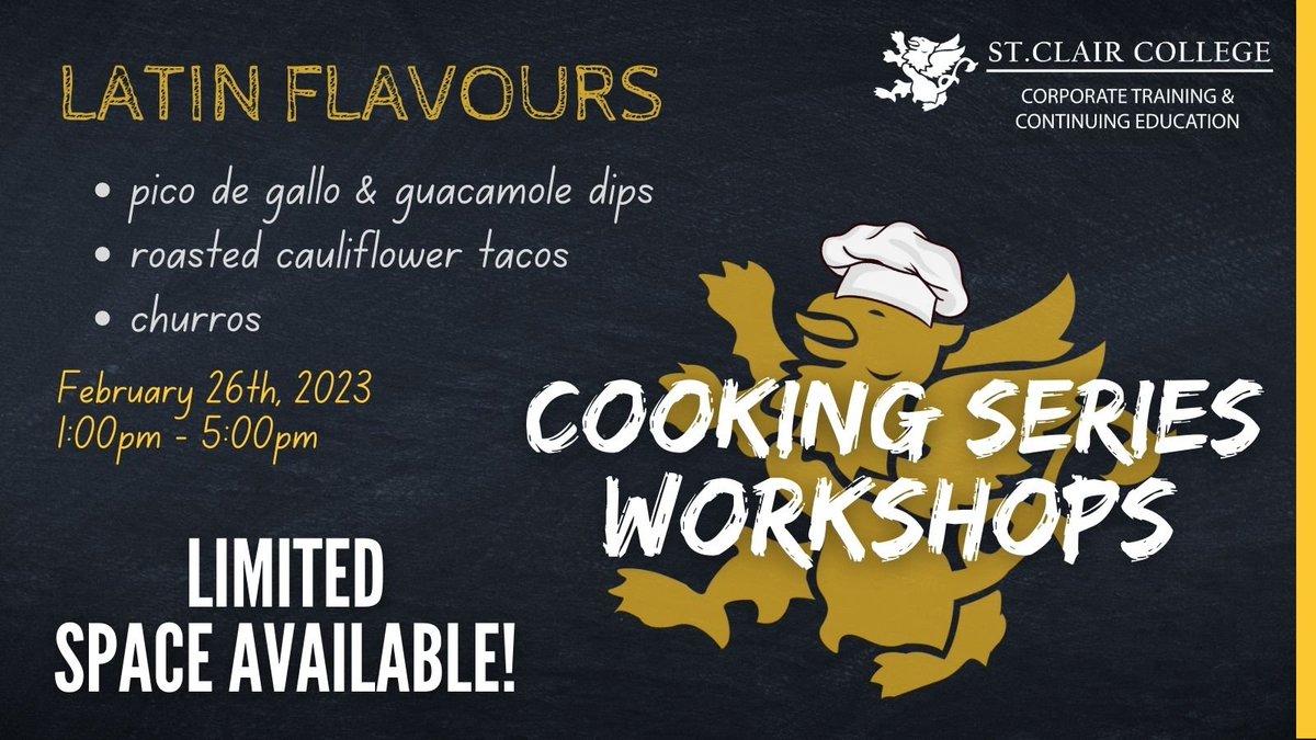 Sign up today for our next Culinary Workshop - Latin Flavours! 

Participants will prepare this delicious meal with the assistance of our certified chef to create a take home meal.

Register now:
bit.ly/3lnfKRb