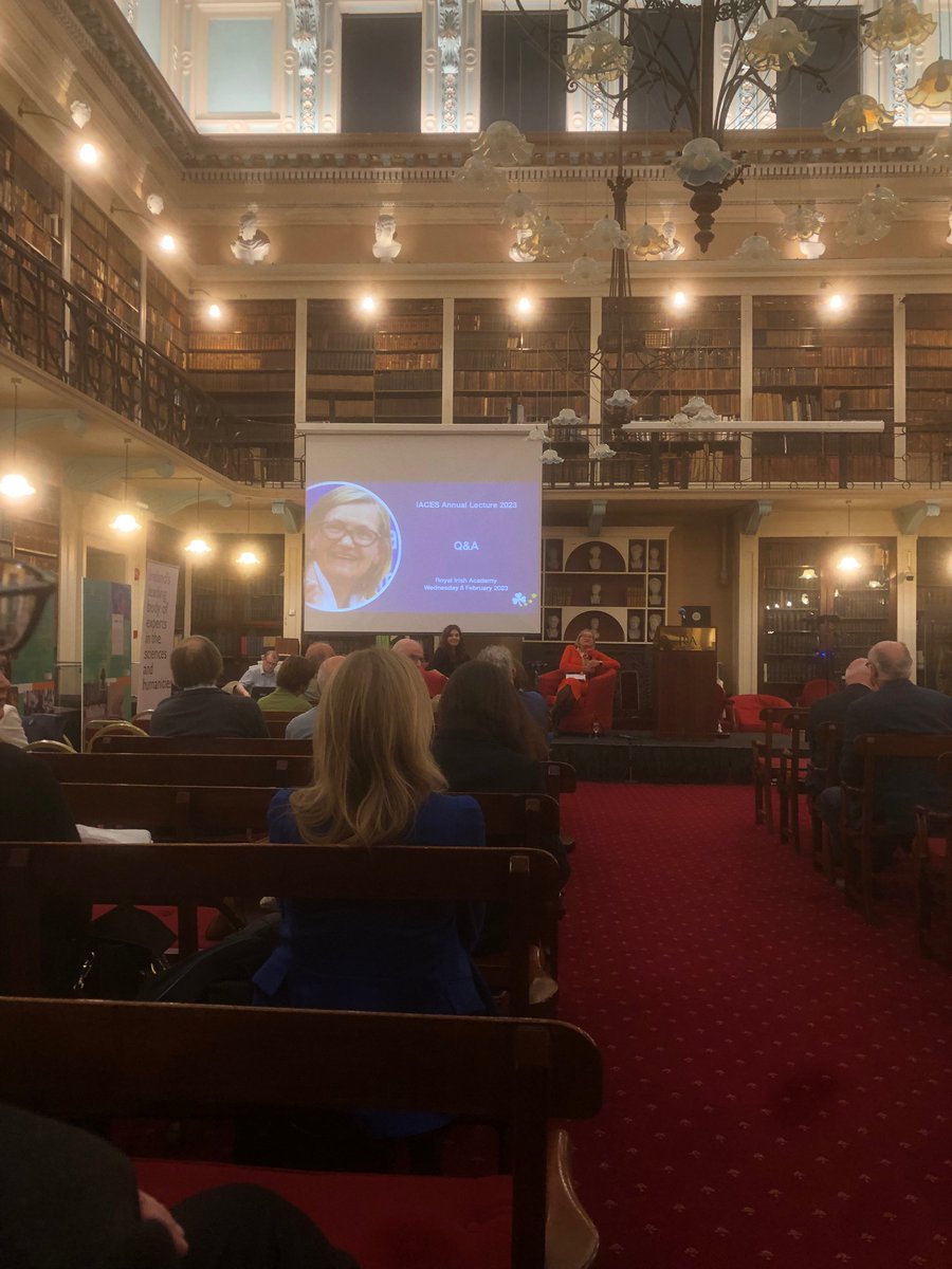 ProfGBarrett's tweet photo. Excellent lecture and Q&A session by Professor Brigid Laffan on the EU and Ireland’s role in it 50 years on in the #IACES Annual Lecture 2023 at the Royal Irish Academy. https://t.co/v26vulDHky