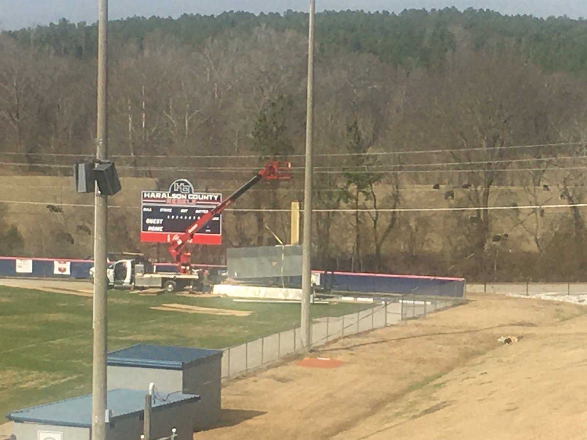 New scoreboard installation! #RiseUp