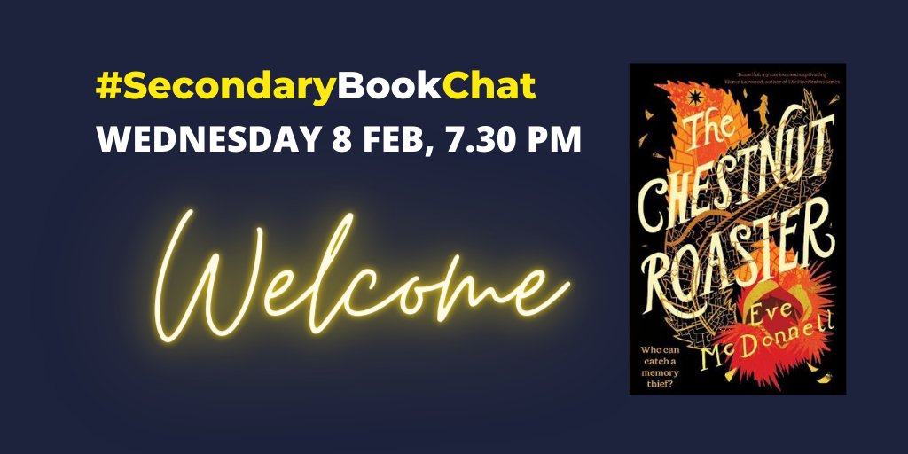 Welcome to #SecondaryBookChat - we are delighted to be joined by @Eve_Mc_Donnell to discuss her adventure story #TheChestnutRoaster
@EveryWithWords