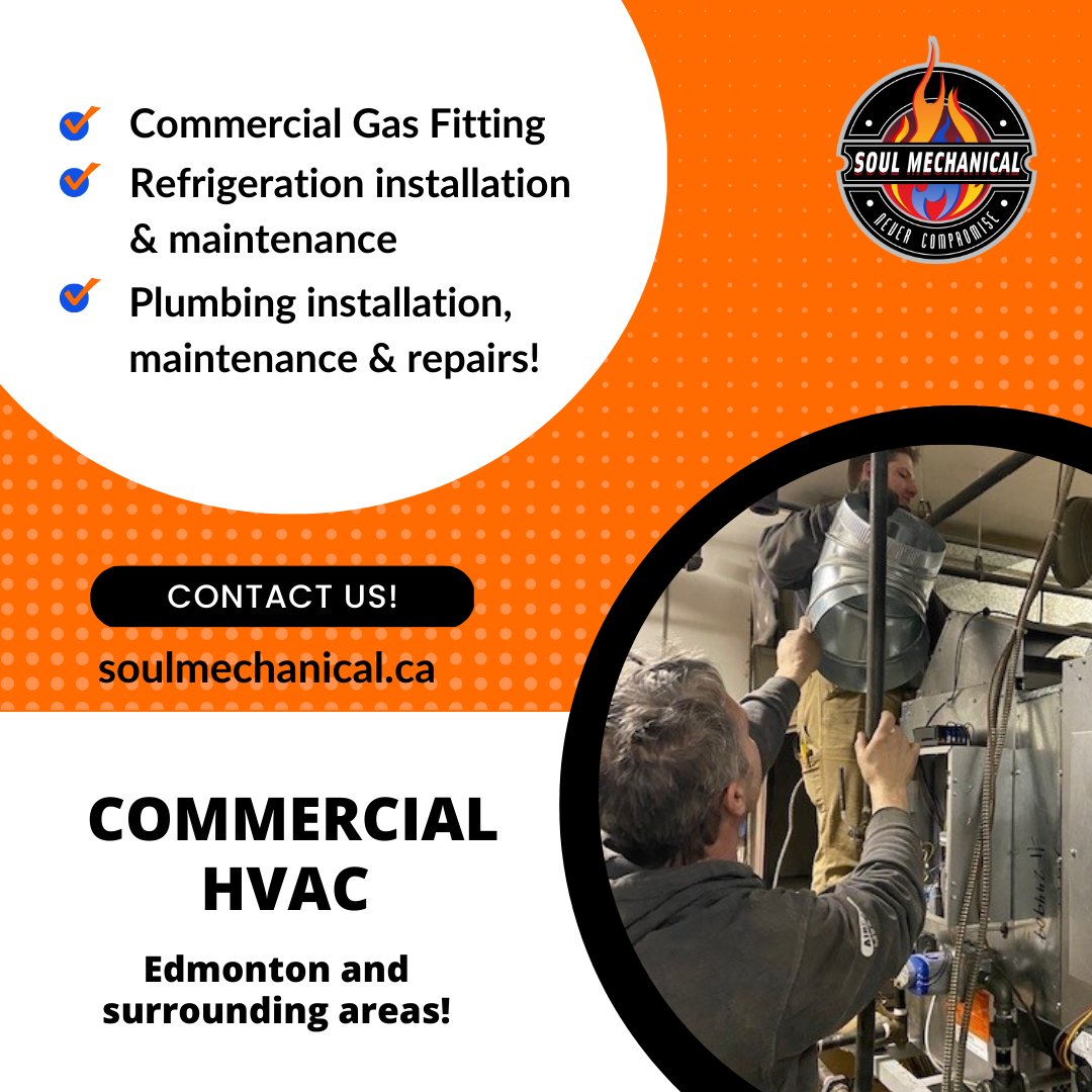 Whether you are looking to replace an existing system or upgrade your building to the latest 
heating system, we have the experience and expertise to help make sure that you get exactly the results you want.  #soulmechanical #yegplumber #yeghvac #hvac #heating #commercialheating