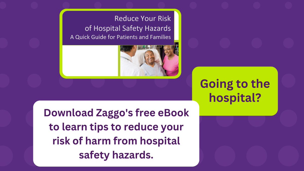 ZaggoCare's tweet photo. Do you know how to reduce your risk of harm while in the hospital? Get easy-to-follow tips in our free eBook: https://t.co/1GkVDre1rw
#PatientSafety #HospitalSafety #HospitalRisks #HospitalDangers #TipsForPatients #CaregiverTips #HospitalHazards https://t.co/qbiMvBH6tP