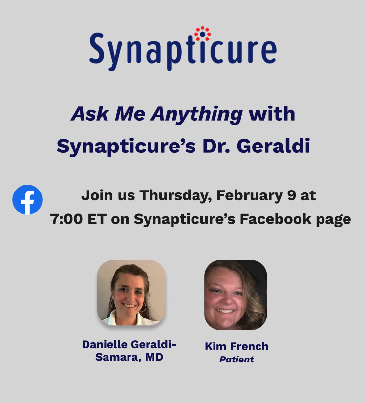 synapticure's tweet photo. Help us out, team--what do you most want to hear Dr. Geraldi discuss on tomorrow night's ALS-focused "Ask Me Anything"?

Comment here and we'll cover as many questions as we can!

#ALS #neurodegenerative #telemedicine #startup #startups #webinar #facebooklive #synapticure https://t.co/a109GYv1nB