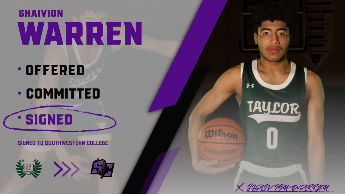 Taylor Ducks Basketball (@thsduckhoops) on Twitter photo Congrats to our very own Shaivion Warren on signing with Southwestern College to play Basketball! <a href="/Shaivion1/">Shaivion Warren</a> <a href="/TaylorISDAth/">Taylor Ducks Athletics 🦆</a> Congrats to our very own Shaivion Warren on signing with Southwestern College to play Basketball! <a href="/Shaivion1/">Shaivion Warren</a> <a href="/TaylorISDAth/">Taylor Ducks Athletics 🦆</a>