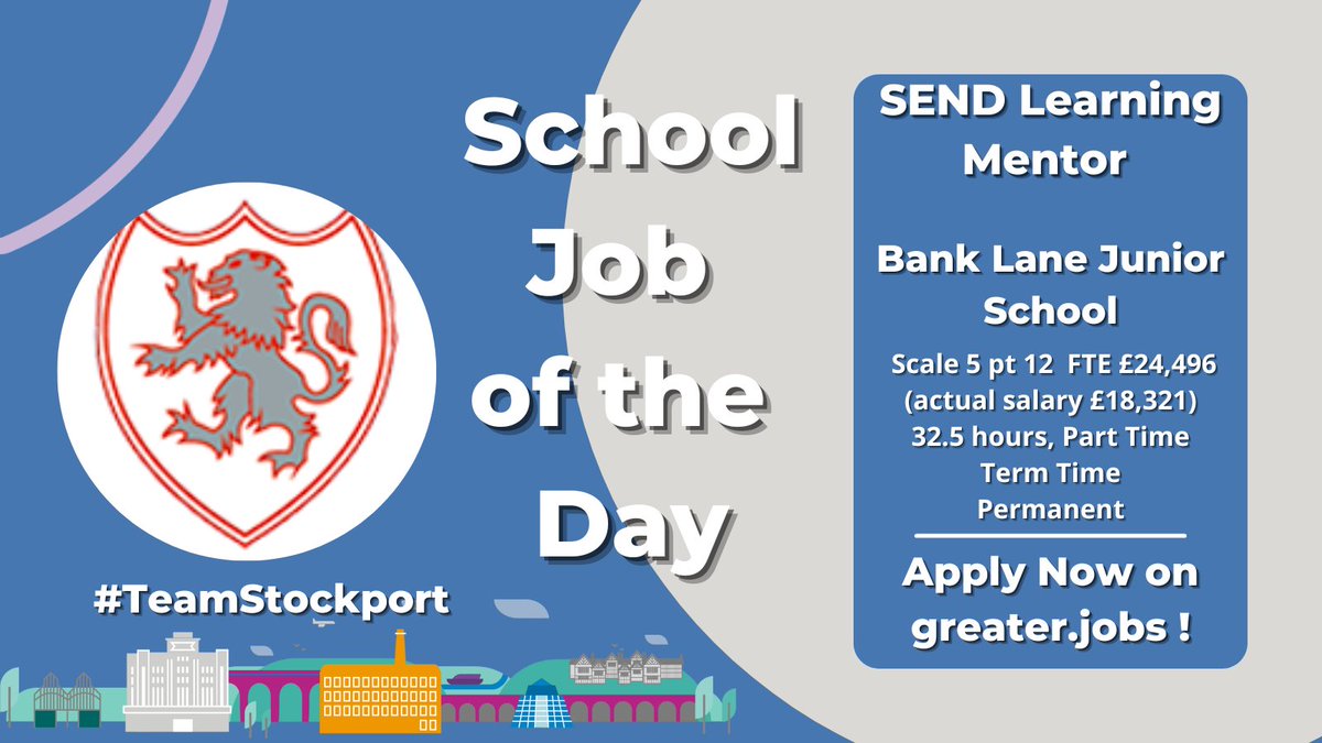 JobsAtStockport's tweet photo. #BanksLaneJuniorSchool are looking to appoint a SEND #LearningMentor to join their friendly and highly motivated staff team, supporting #children and their #families and be a first point of contact for families of children with #SEND
Find out more 👉 https://t.co/p3n2V0AX2o https://t.co/Yb3aZjDZf8