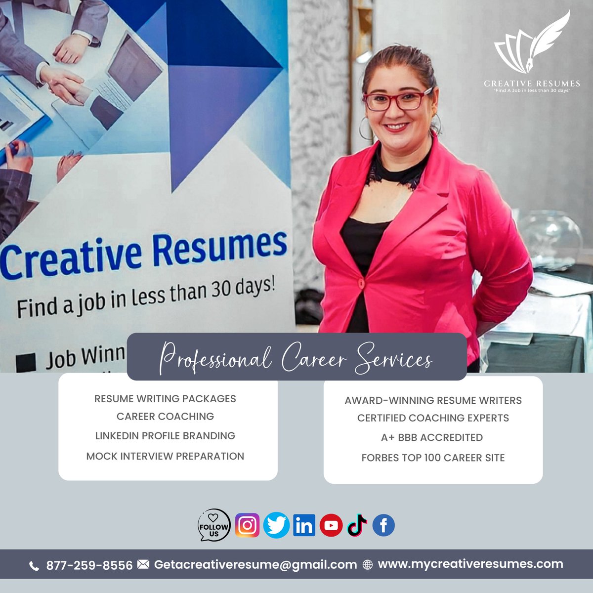 CreativeResume1's tweet photo. If you need a #𝐫𝐞𝐬𝐮𝐦𝐞 that gets your foot in the door, doubles your interviews, and 𝐥𝐚𝐧𝐝𝐬 𝐲𝐨𝐮𝐫 𝐝𝐫𝐞𝐚𝐦 #𝐣𝐨𝐛, then👉𝐒𝐜𝐡𝐞𝐝𝐮𝐥𝐞 𝐚 #𝐫𝐞𝐬𝐮𝐦𝐞𝐫𝐞𝐯𝐢𝐞𝐰 𝐜𝐚𝐥𝐥 𝐭𝐨𝐝𝐚𝐲.

https://t.co/CqivcazObb

#ResumeWritingServices #CreativeResumes https://t.co/7kmHzRtP51