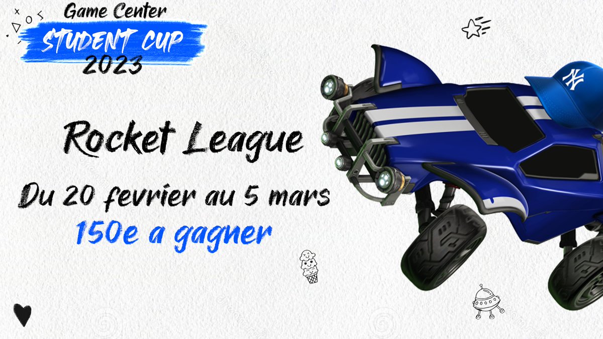 gamecenter_asso's tweet photo. 🛡️ STUDENT CUP 2023 🛡️

🐓 Poules : 20 et 22 février
👉 Play-offs : 25 février
👉 Demi-finale : 26 février
🏆 Finales : 04 mars
⚔️ 3v3
🥇150€

⚠️ Minimum 16 équipes pour maintenir le tournoi

#StudentCup2023 #StudentCup #SC2023 #Students #tournoi #etudiant #RocketLeague https://t.co/14n1aAMc7f