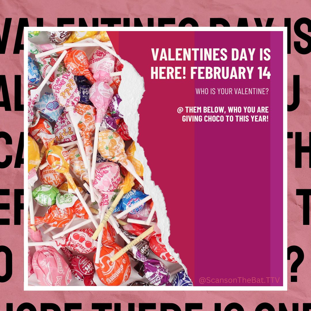 ScansonTheBat's tweet photo. #ValentinesDay is almost here! It's less than a week away!!❤️Who is your valentine.. or who will be the receiver of your 🍫 this year! #ValentinesDay2023 

Comment below, 
@ your #crush/#valentine/#partner/etc!💖 https://t.co/iWoZA00boa