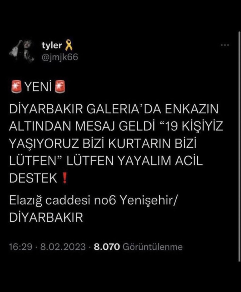 HÂLÂ ULAŞABİLİRİZ ACİL RT ACİL 

 #Tayyip Cumhurbaşkanı Erdoğan #Kısıtlama #hatayiskenderun #internetBlockedinTurkey ALLAH BELANIZI VERSİN #hatayiskenderun #açıldı #ayıp #erişim #RahatDeğiliz Depremin 3