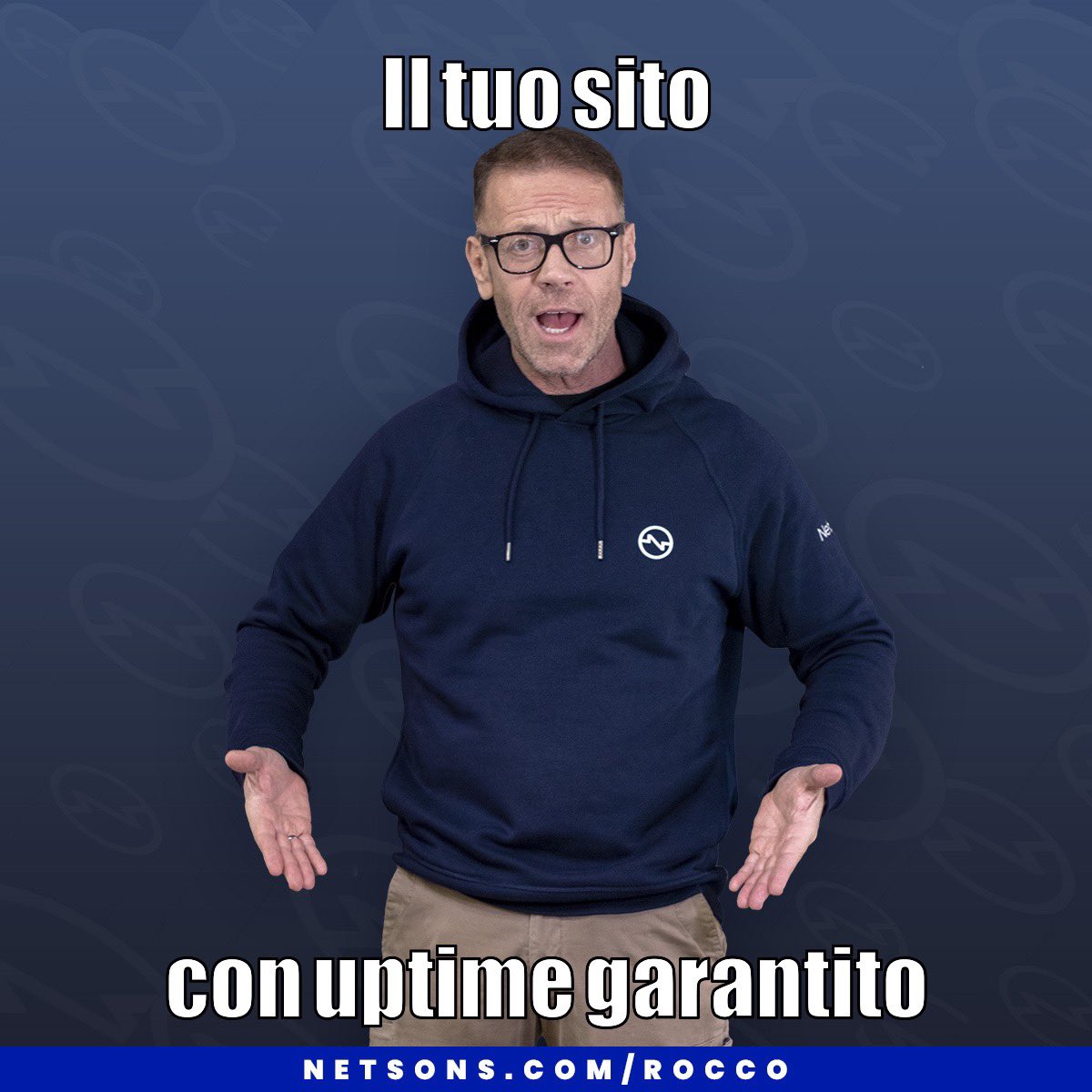 Netsons's tweet photo. Garantito✨🤓

Visita la nostra landing page e crea il tuo #meme con Rocco 💙 ⬇️

https://t.co/vxMpR5VNYt

#netsons #roccodiventanerd #roccodiventameme #uptime #sito https://t.co/ZT73WCkxjK
