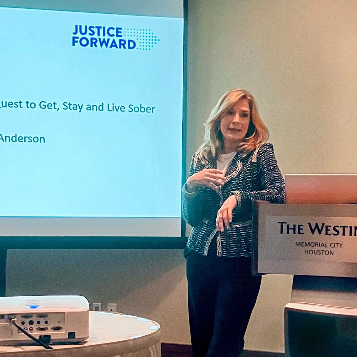 CEO Devon Anderson delivered an impactful presentation about addiction, recovery, and the important work of Justice Forward last weekend at the TAAP Houston Chapter 2023 Spectrum Conference: In Love with Recovery!