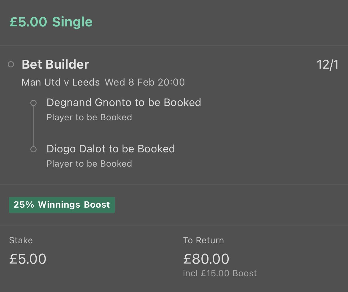 ValueBetSpotter's tweet image. 😍 £100 free cash giveaway! 

If this Man United vs Leeds card bet builder wins tonight, we’ll give away £100 free!

👉 £50 to one person who LIKES this tweet!

👉 £50 to one person who RETWEETS this tweet!

That’s all, good luck everyone!