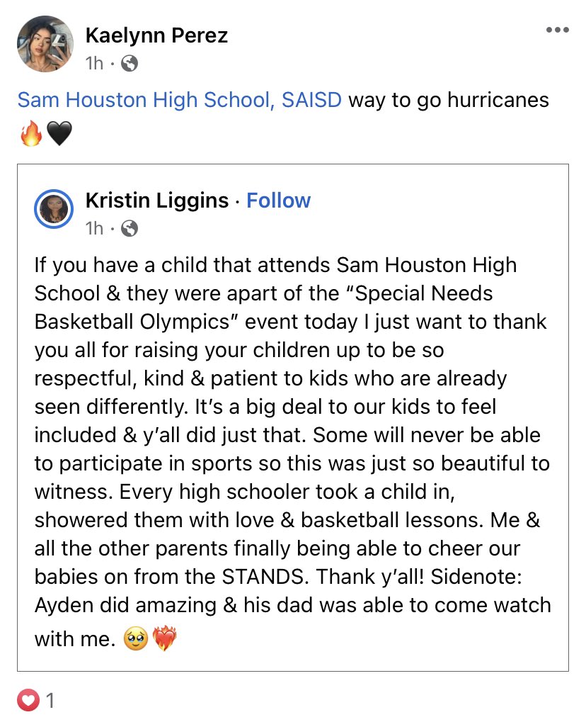 SAISDSamHouston's tweet photo. Mighty Hurricanes students had an amazing day with some amazing students! our Canes were honored to play basketball with SAISD elementary students for Special Olympics! Our Canes displayed their Hurricane power and LOVED every minute of it. #webelieve #hurricanepower 💚🧡💚🧡 https://t.co/gJpp6TSLgA