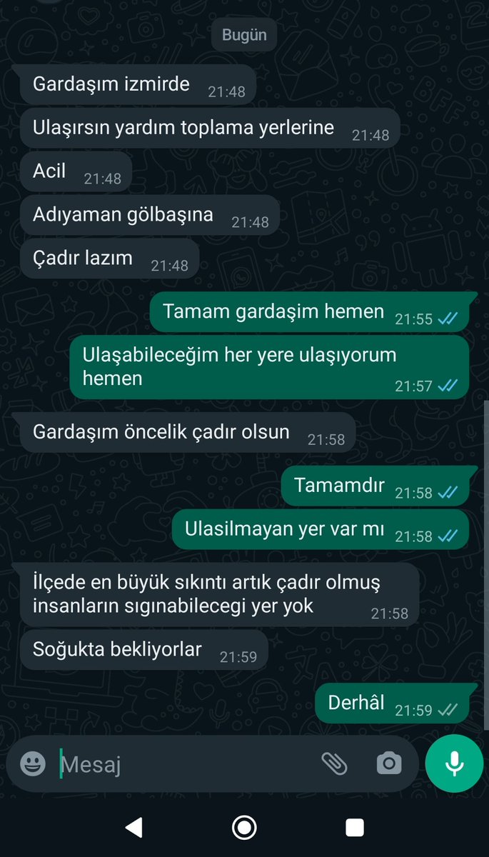 오구즈 칸 (@samuraiiblue) on Twitter photo Adıyaman Gölbaşı Çok ama çok acil çadır ihtiyacı var. #adiyaman #golbasi #Turkey #deprem
<a href="/haluklevent/">Haluk Levent ( Ahbap Ekibi )</a> <a href="/ahbap_izmir/">ahbap İzmir</a> <a href="/ahbap/">Ahbap</a> <a href="/OguzhanUgur/">Oğuzhan Uğur</a> <a href="/BabalaTv/">BaBaLa TV</a> Adıyaman Gölbaşı Çok ama çok acil çadır ihtiyacı var. #adiyaman #golbasi #Turkey #deprem
<a href="/haluklevent/">Haluk Levent ( Ahbap Ekibi )</a> <a href="/ahbap_izmir/">ahbap İzmir</a> <a href="/ahbap/">Ahbap</a> <a href="/OguzhanUgur/">Oğuzhan Uğur</a> <a href="/BabalaTv/">BaBaLa TV</a>