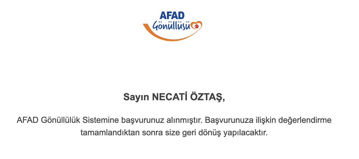 AFAD gönüllüsü olarak böyle zor zamanlarda elimizden gelen desteği profesyonel olarak verebiliriz.

Siz de e-devlet üzerinden başvurarak AFAD Gönüllüsü olabilirsiniz.
<a href="/AFADBaskanlik/">AFAD</a>