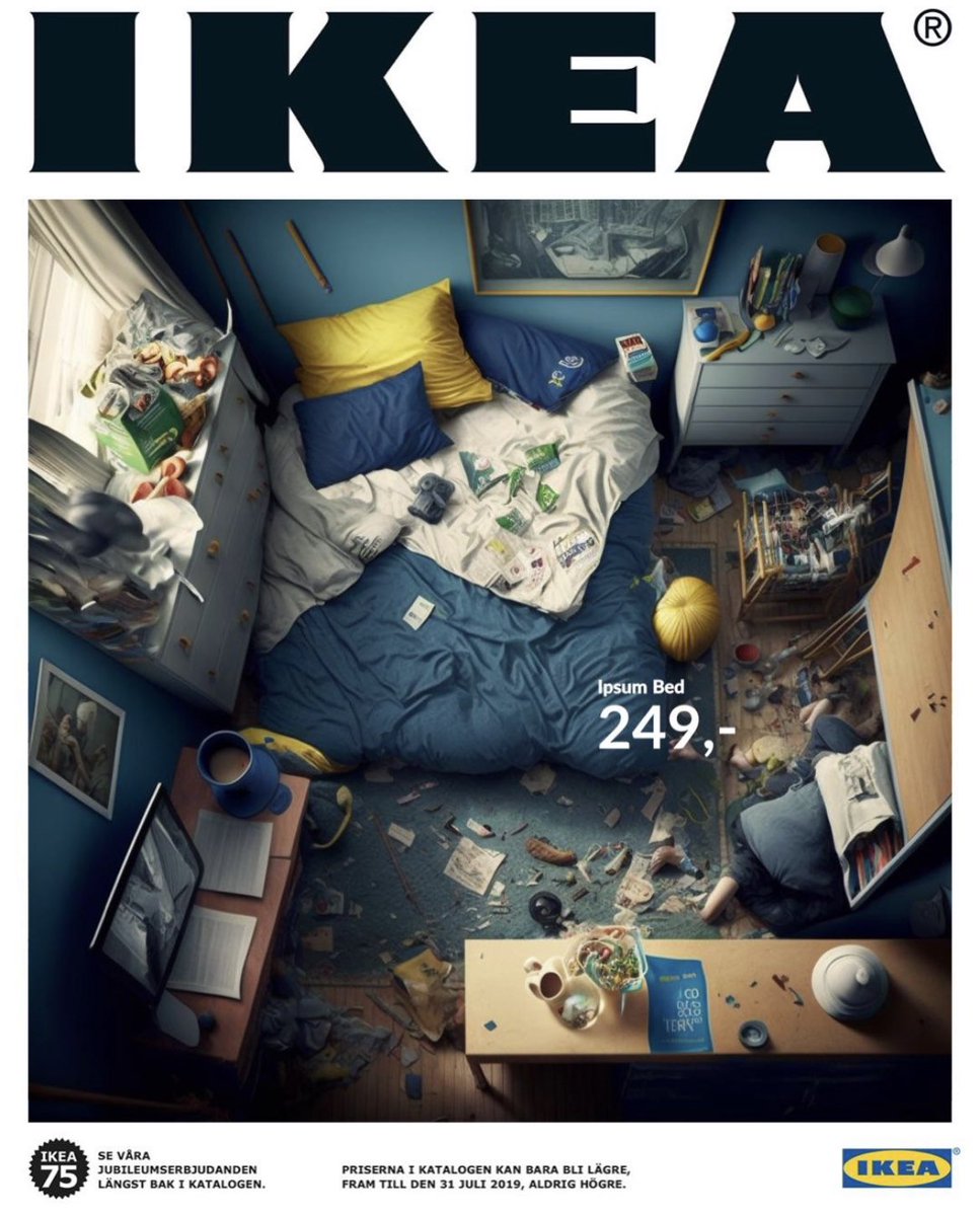 IKEA catalog but with a messy room