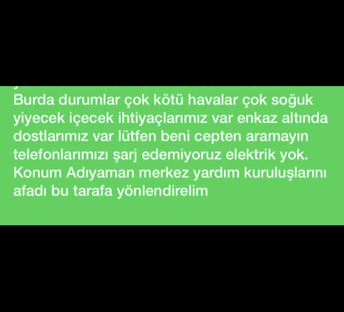 kivilioralet08's tweet photo. Arkadaşımız paylaştı;şu an orada. Lütfen RT yapın 🙏 #acildeprem Adıyaman Merkez https://t.co/qARBvdTyRZ