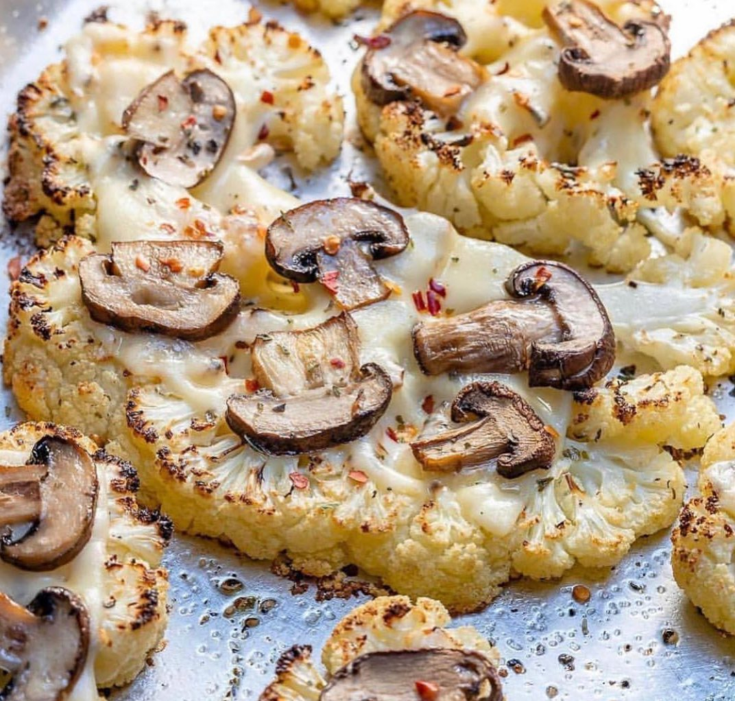 Mrketooo's tweet photo. Say Yes if you would eat this Cheesy Cauliflower Mushroom Steaks 🤤😍😋
👉Double tap if you love it. ❤️

Don’t forget to buy Custom diet plan the link in my bio 
@Mrketooo 

#ketofamily #ketobeginner #ketolove #ketogirl #ketomeal #ketomealprep #ketoforbeginners #ketofoods https://t.co/K53xpCBGVV