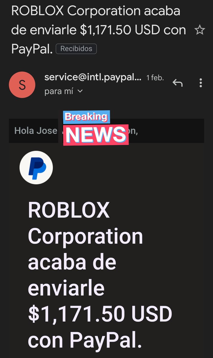 JLVO17's tweet image. Oh my.. my first big payment! Thx so much dev ex ;w;!! #Roblox #Devex
