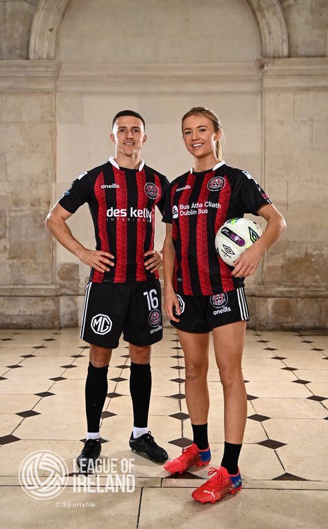 bfcdublin's tweet photo. ⌛️ The wait is nearly over!

❤️ 🖤 Keith Buckley and Erica Burke representing Bohemians at the 2023 League of Ireland launch in Dublin’s City Hall today. https://t.co/HCq7ITumYR
