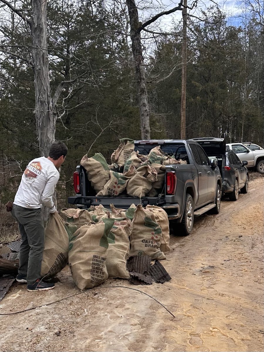 BlueSailCoffee's tweet photo. Our cleanup event was a success! 30 volunteers removed over 1,500 lbs of litter along the Buffalo National River!! https://t.co/b7zs2yaJbm