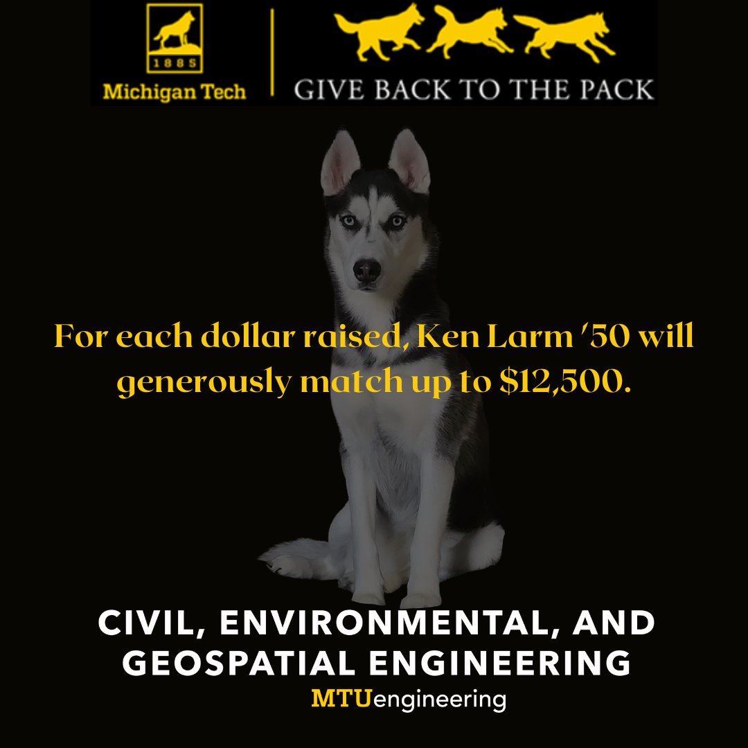 mtucege's tweet photo. Michigan Tech's 48-Hour Giving Challenge starts in less than 6 hours. Want to make a difference at #MichiganTech? Check out #GiveBackToThePack and make your impact! https://t.co/FfNZk0KAdT
#MushFund https://t.co/czcOxc3Kjq
