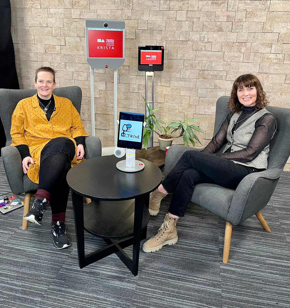 The <a href="/Haskolinn_Ak/">Háskólinn á Akureyri / University of Akureyri</a> has been using #Telepresencerobots since 2016. In our latest podcast <a href="/HelenaSigurdar/">Helena Sigurdardottir</a> &amp; <a href="/vallaosk/">Valla Ósk</a>, educational specialists and admins for the TR at the <a href="/kennslumidstod/">Kennslumiðstöð HA</a> discuss about the usages and implementation of TR at their institution.
trine-platform.com/project/trine-…
