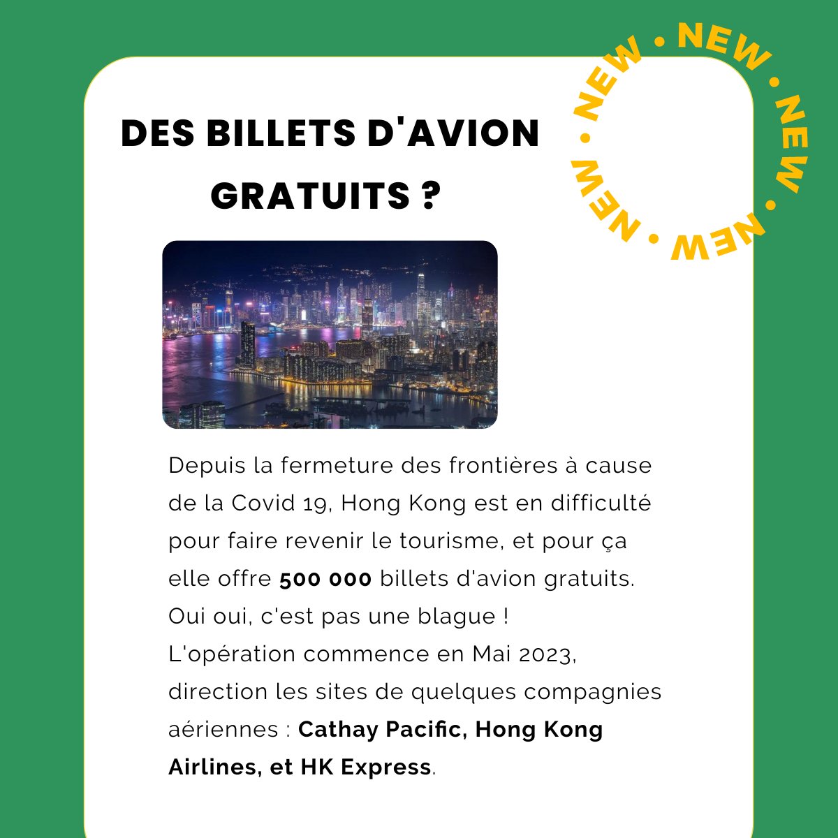rodeeo_app's tweet photo. Et non, tu ne rêves pas ! 🤩

En Mai 2023, tu auras peut-être la chance de t'envoler gratuitement à destination de Hong Kong !

#covid #hongkong #avion #gratuit #tourisme #location https://t.co/zRxd0fhCiV