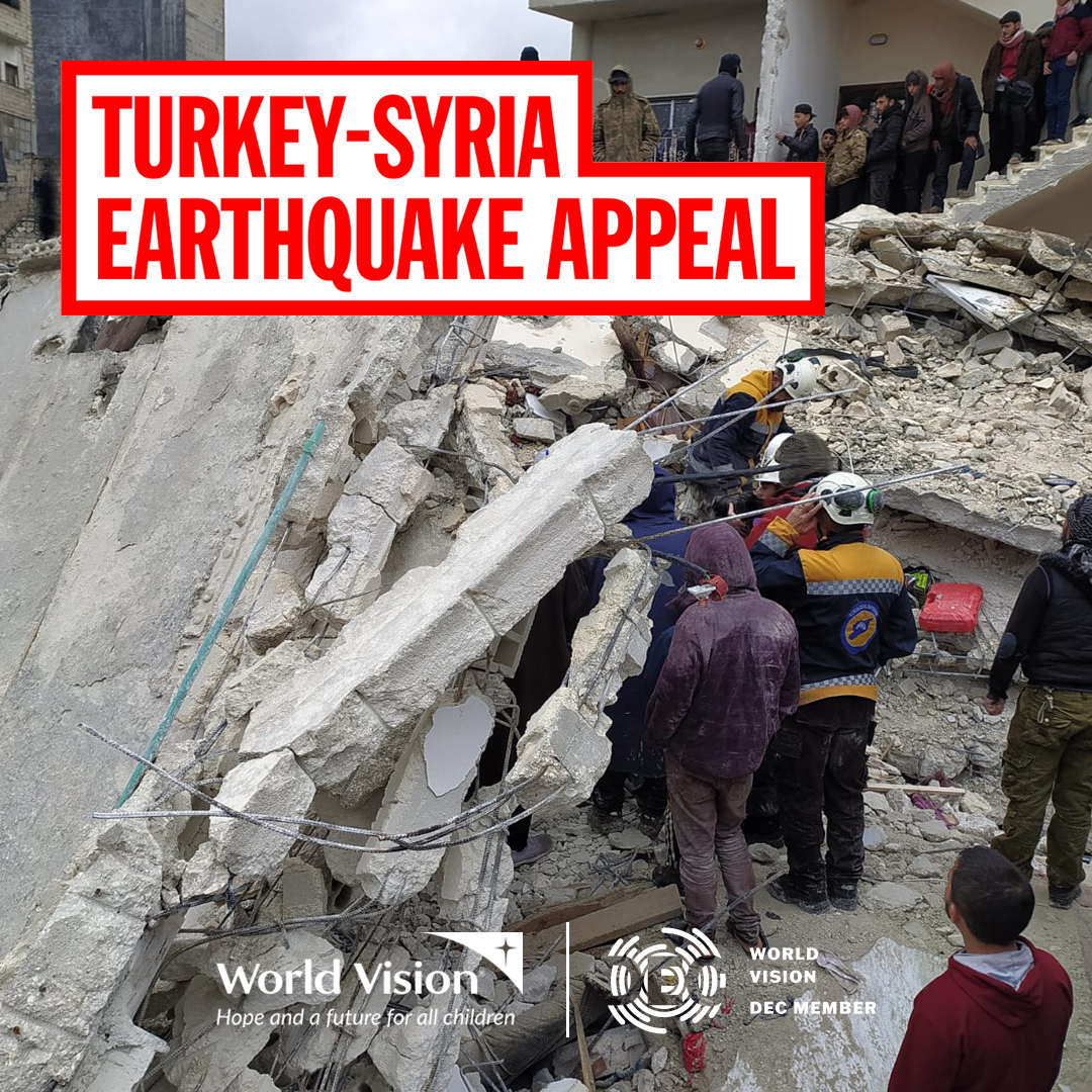 WorldVisionUK's tweet photo. Pray with us for the people of #Turkey and #Syria - for those who have lost loved ones, those who have lost homes, and those providing help.
🔗 https://t.co/BkeSollKVP
#DEC | #StandWithThem | #HelpForTurkey | #HelpForSyria https://t.co/8xXlf0aszo